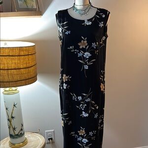 Floral Black Sleeveless Dress